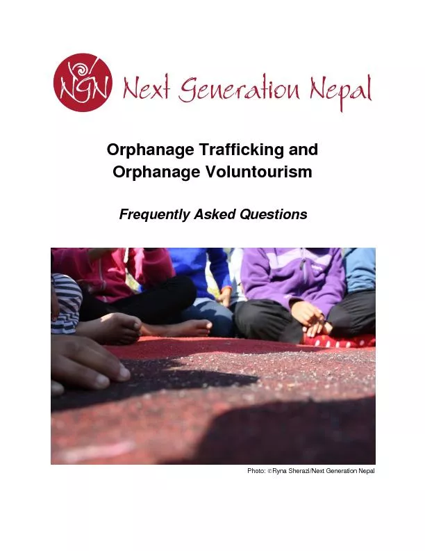 Orphanage Trafficking and
