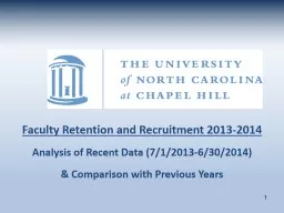 Faculty Retention and Recruitment 2013-2014