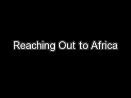 Reaching Out to Africa