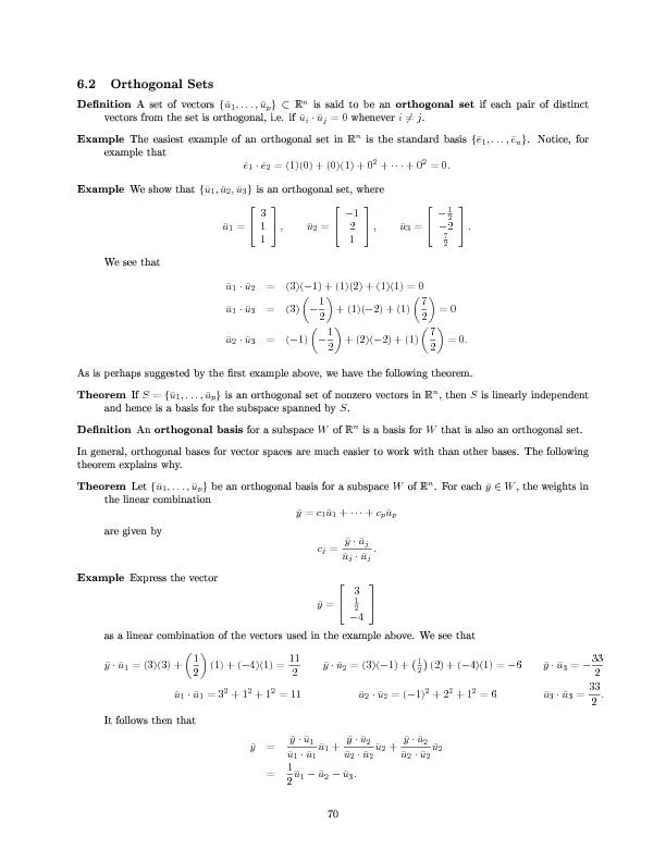 235:Weseethatu1u2=(3)(�1)+(1)(2)+(1)(1)=0u1u3=(3)�1