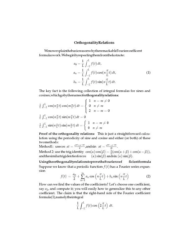 The key fact is the following collection of integral formulas for sine