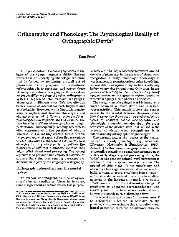 OrthographyandPhonology: