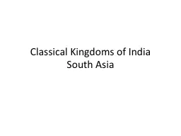 Classical Kingdoms of India