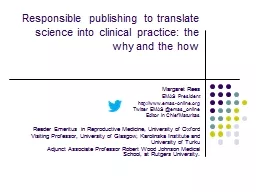 Responsible publishing to translate science into clinical p