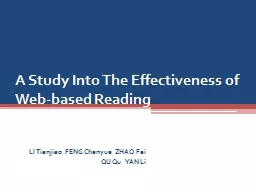 A Study Into The Effectiveness of Web-based Reading