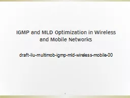 IGMP and MLD Optimization in Wireless and Mobile Networks