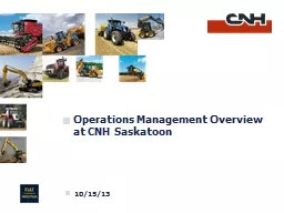 Operations Management Overview at CNH Saskatoon