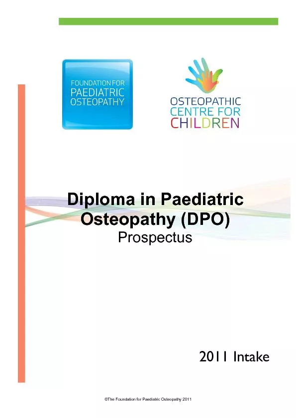 the foundation for paediatric osteopathy 2011