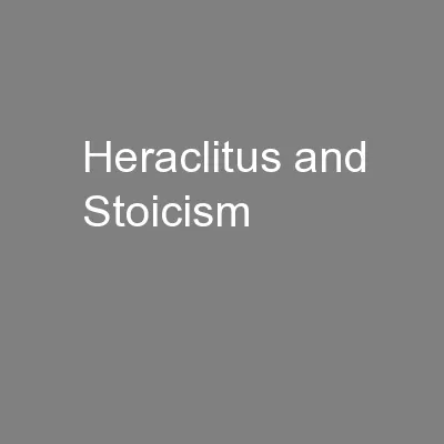 Heraclitus and Stoicism