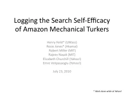 Logging the Search Self-Efficacy of Amazon Mechanical