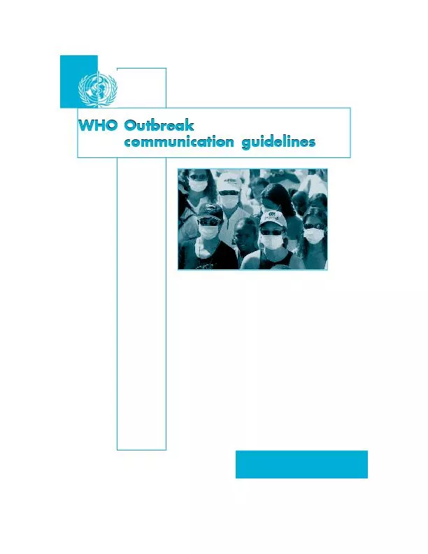 WHO Outbreakcommunication guidelinescommunication guidelinesWHO Outbre