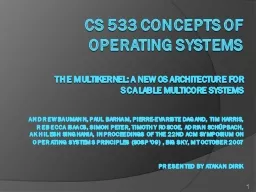 CS 533 Concepts of operating systems