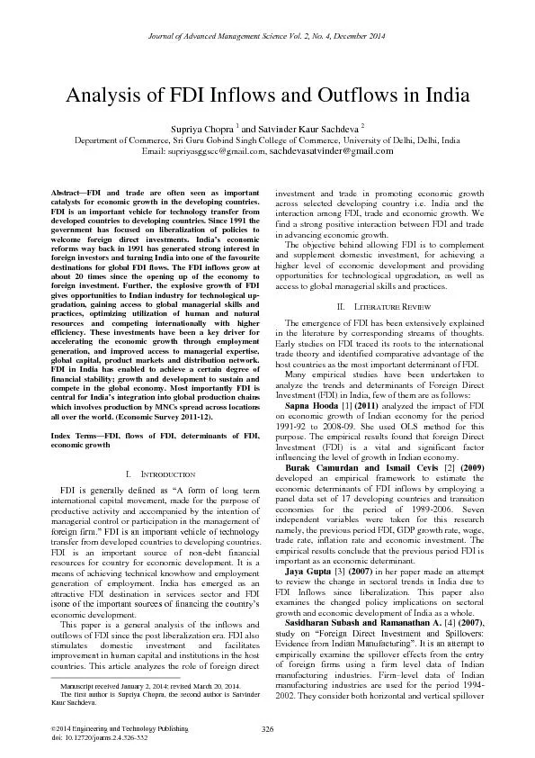 of Advanced Management Science Vol. 2, No. 4, December 2014