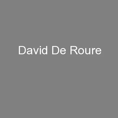David De Roure