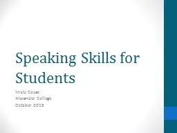 Speaking Skills for Students