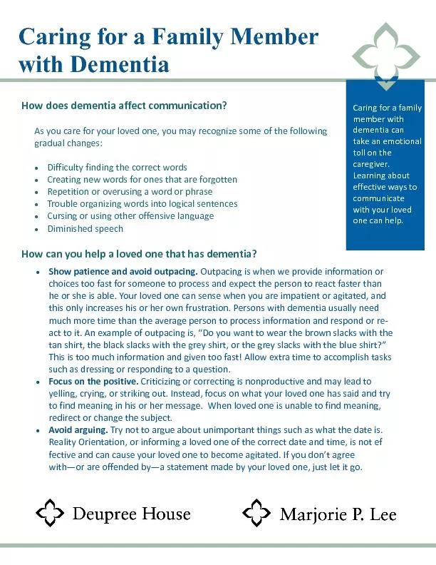 Caring for a Family Member  dementiaaffectcommunication?youcareforyour