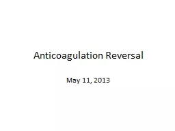 Anticoagulation Reversal