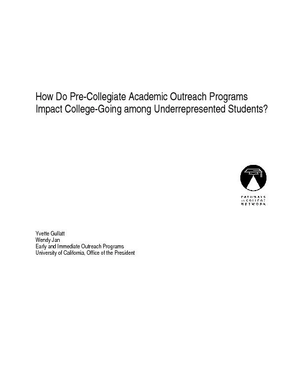 How Do Pre-Collegiate Academic Outreach Programs Impact College-Going