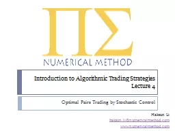 Introduction to Algorithmic Trading Strategies
