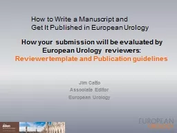 How your submission will be evaluated by European Urology r