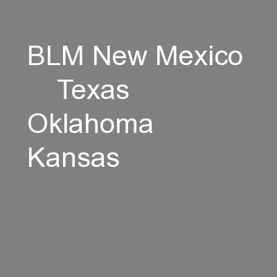 BLM New Mexico      Texas     Oklahoma      Kansas