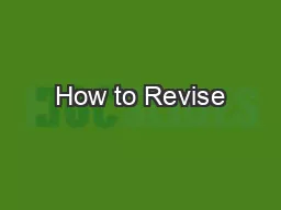 How to Revise