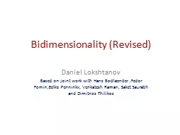 Bidimensionality (Revised)