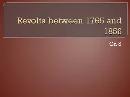 Revolts between 1765 and 1856