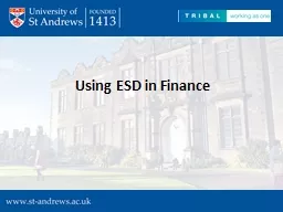 Using ESD in Finance