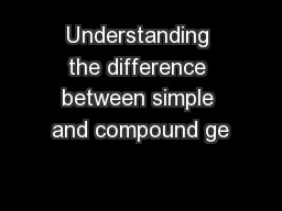 Understanding the difference between simple and compound ge