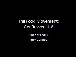 The Food Movement: