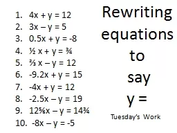 Rewriting equations  to