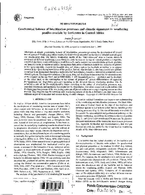Cosmochimica, Acta, pp. 3939-3957, 1999 Elsevier Science Ltd rights re