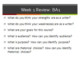 Week 1 Review: BA1