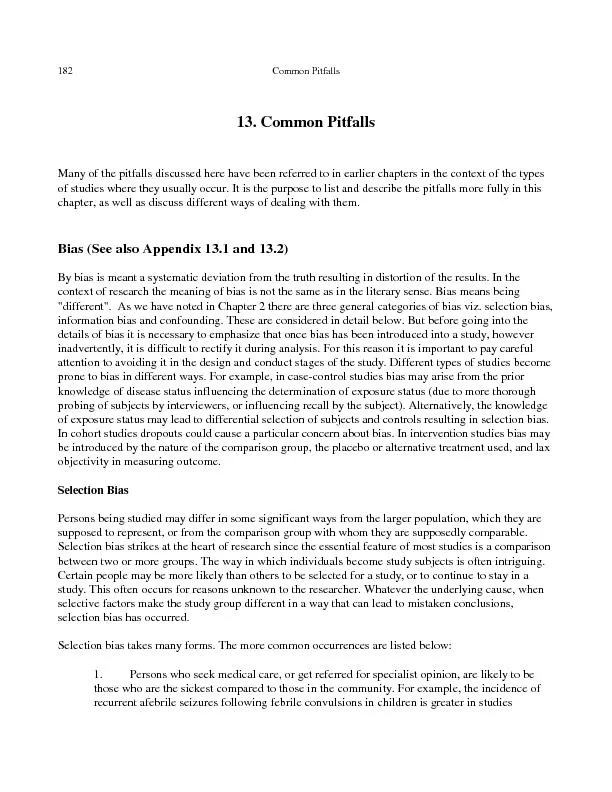 Common Pitfalls13. Common PitfallsMany of the pitfalls discud to in ea