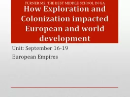 How Exploration and Colonization impacted European and worl