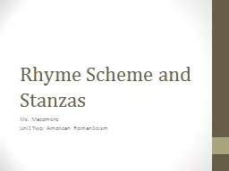 Rhyme Scheme and Stanzas