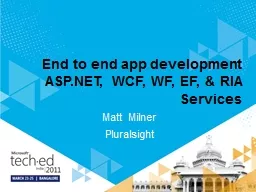 End to end app development