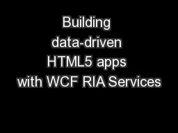 Building data-driven HTML5 apps with WCF RIA Services