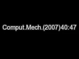 Comput.Mech.(2007)40:47