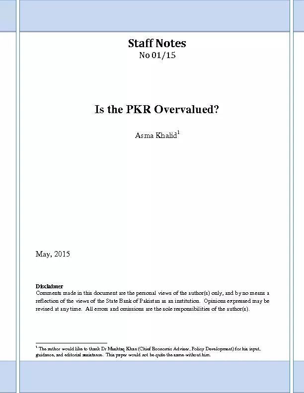 Is the PKR Overvalued?