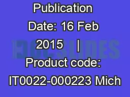 Publication Date: 16 Feb 2015    |    Product code: IT0022-000223 Mich