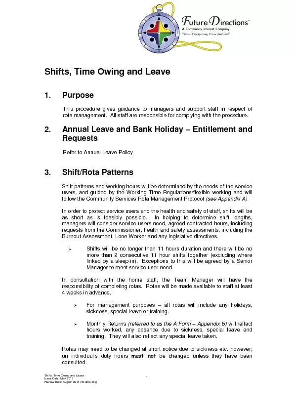Shifts, Time Owing and Leave
