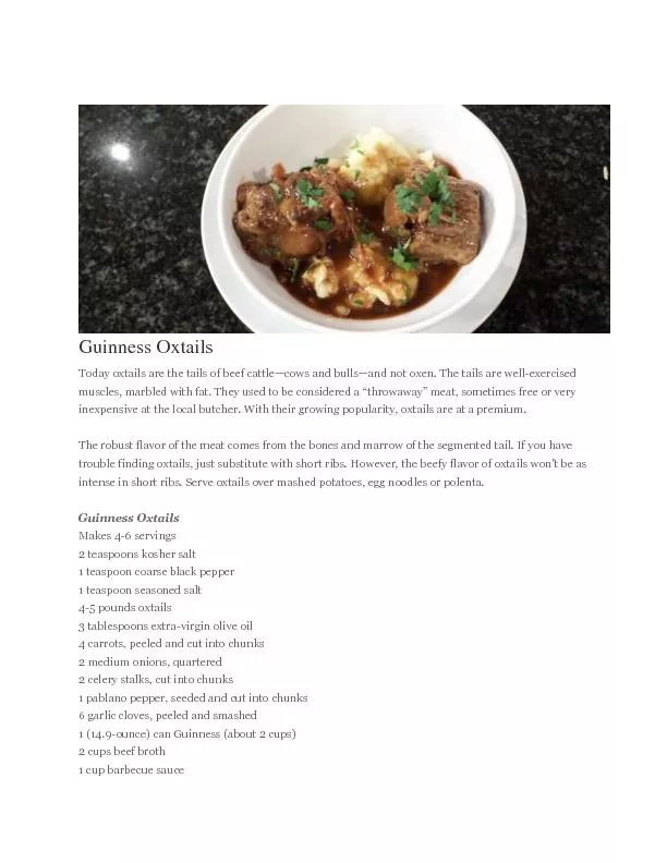 Guinness Oxtails