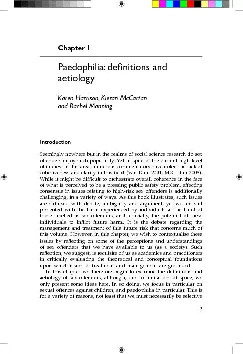 Paedophilia: denitions and