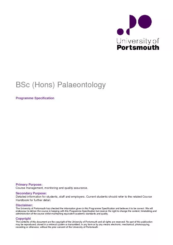 BSc (Hons) Palaeontology