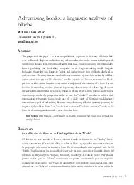 IBRICA    Advertising books a linguistic analysis of blurbs M Llusa Gea Valor Universitat