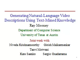 1 Generating Natural-Language Video Descriptions Using Text
