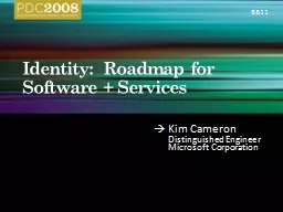 Identity:  Roadmap for Software + Services