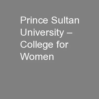 Prince Sultan University – College for Women